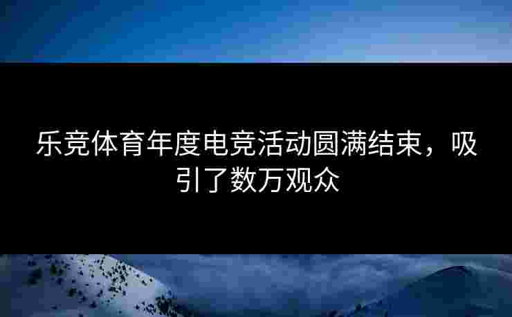 乐竞体育年度电竞活动圆满结束，吸引了数万观众